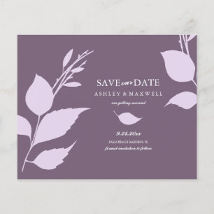 Flyer Roxo De Casamento De Orçamento Salvar A Data
