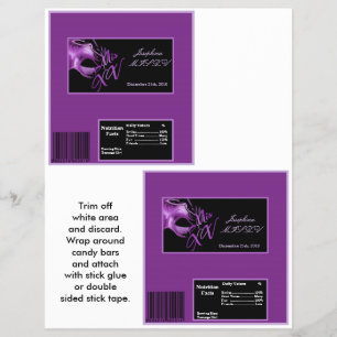 Flyer Roxo Morado do Mis XV do envoltório do bar de 2