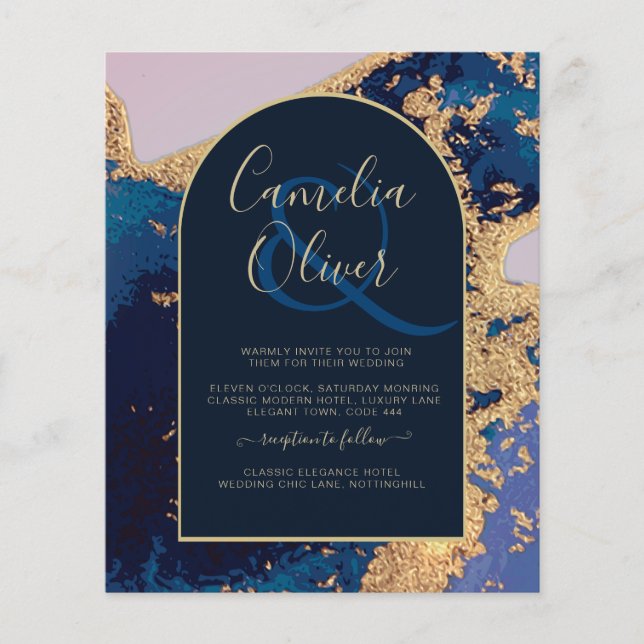 Flyer RSVP de Código QR de Código de Convite de casament (Frente)