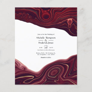 Flyer Ruby Garnet e Dourado Strata Agate Wedding