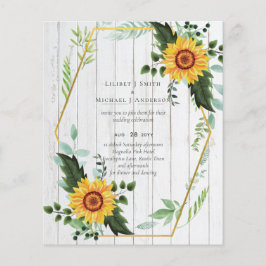 Flyer Rustic BOHO Sunflower Casamento Verde