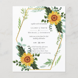 Flyer Rustic BOHO Sunflower Casamento Verde