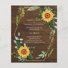 Flyer Rustic BOHO Sunflower Casamento Verde