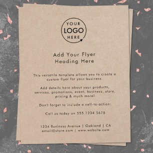 Flyer Rustic Kraft   Logotipo comercial Anúncios modern