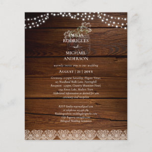 Flyer Rustic Lace Mason Jar Lights Gypsophila Casamento