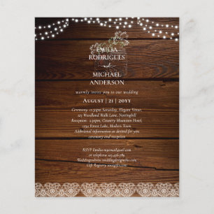 Flyer Rustic Lace Mason Jar Lights Gypsophila Casamento