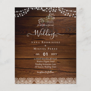 Flyer Rustic Lace Mason Jar Lights Gypsophila Casamento