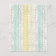 Rústico Mint & Yellow Boho Geo Mod Scrapbook Paper