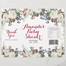 Flyer Saco de Batata Frita Floral Branco Natal de Invern