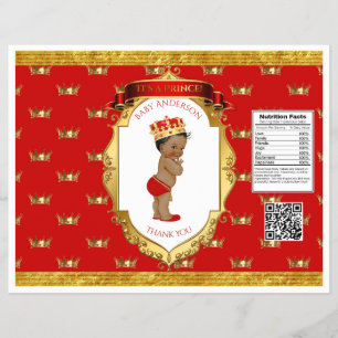 Flyer Saco de Príncipe Afro-Americano Dourado e Vermelho