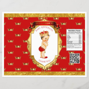 Flyer Sacola de Batata Frita Príncipe Menino Dourado Ver