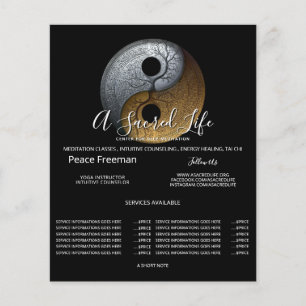 Flyer Sacred Balance Símbolo Yin Yang