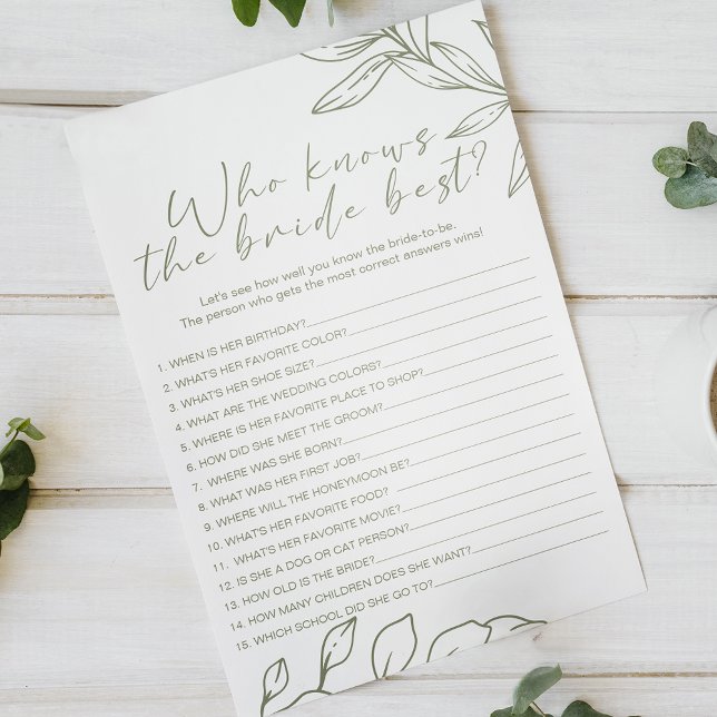 Flyer Sage Boho Flowers Game Quem Conhece Melhor A Noiva (Criador carregado)