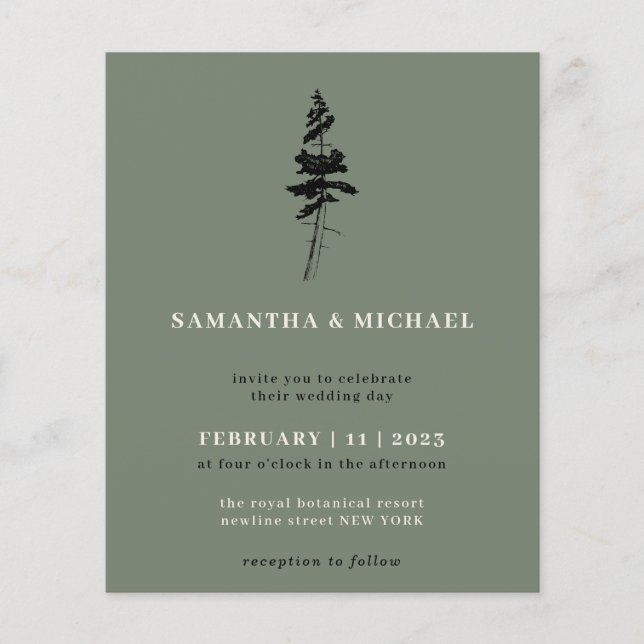 Flyer Sage Forest Pine Tree Indie Rustic budget (Frente)