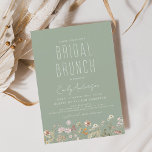 Flyer Sage Green Boho Wildflower Bridal BrunChá<br><div class="desc">O Mínimo de Orçamento de Wildflower Boho Elegant e Modern Script Bridal Brunch - Chá de panela para o outono,  inverno,  Primavera ou Verão - inclui uma bela e elegante tipografia da escrita para a Noiva especial Ser pré - Casamento.</div>