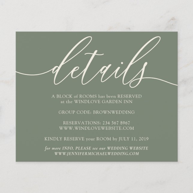 Flyer Sage Green Clean Details Simple Wedding Budget (Frente)