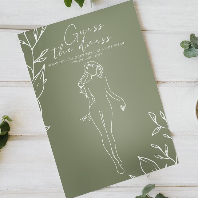 Flyer Sage Green Flowers Jogo de Bridal Adivinha Vestido (Criador carregado)
