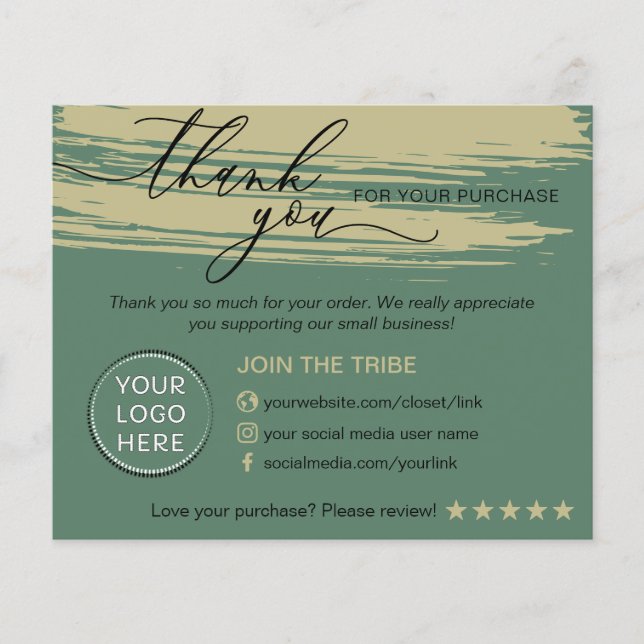 Flyer Sage Ocher Online Store Small Business Obrigado (Frente)