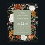 Flyer Sage verde terracotta floral rústica elegante<br><div class="desc">Convite de casamento floral de cor-de-água rústica do orçamento. Com lindos detalhes naturais,  terracotta,  rosa-pincel,  preto e verde-sábio da erva eucalipto e aquarela. Este convite de casamento moderno certamente define o estilo para o seu grande dia.</div>