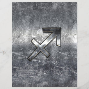 Flyer Sagitário Sinal de Zodíaco em Aço Prateado