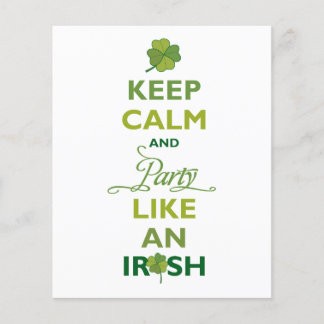 Flyer SAINT PATRICK Mantém A Calma E Festa Como Um Irlan