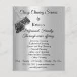 Flyer Sala de limpeza Clássica Mantendo Cinzas Prateadas<br><div class="desc">florenceK dedicado à coloração de Tiffany</div>
