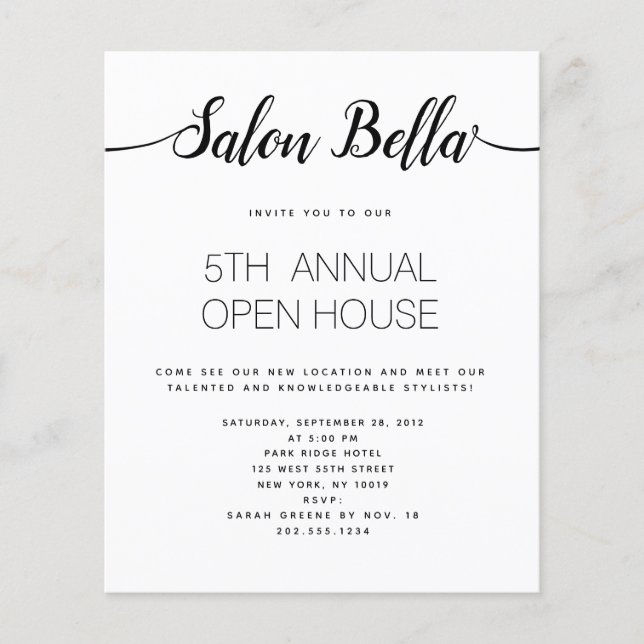 Flyer Salão de beleza da caligrafia manuscrita moderna (Frente)