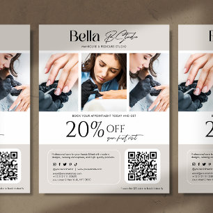 Flyer Salão de Beleza de Foto Moderna Técnico de Unhas