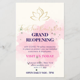 Flyer Salão de beleza elegante dourado e preto