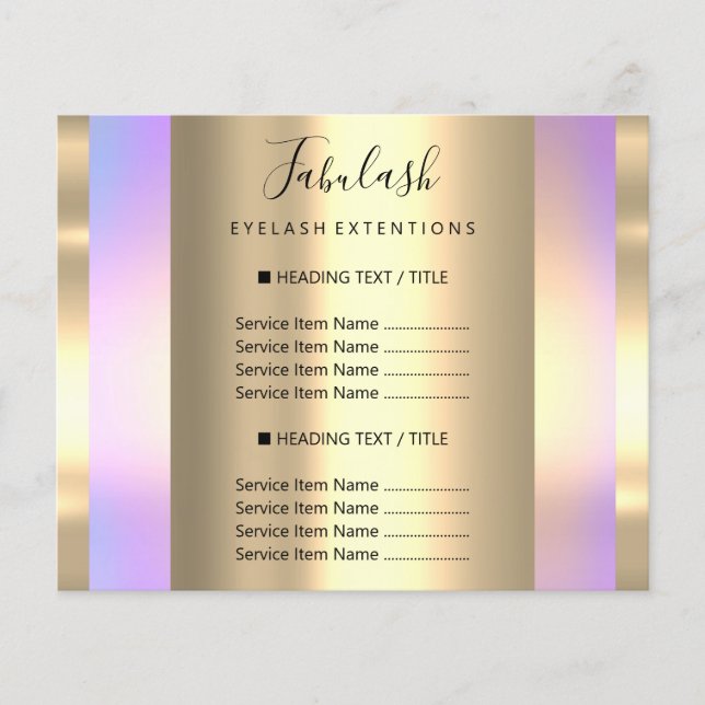 Flyer Salão de Beleza Maquiagem Dourada Rosa Cabelos Unh (Frente)