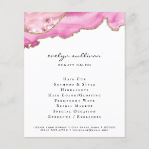Flyer salão de beleza rosa