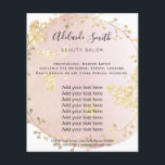 Flyer salão de beleza rosa pincelado<br><div class="desc">folheto de maquiagem profissional do salão de beleza</div>