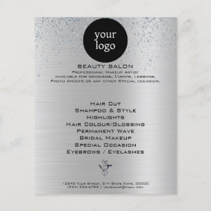 Flyer Salão de Beleza Silver Glitter