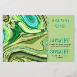 Flyer salão de beleza SPA abstrato verde lima aquarela