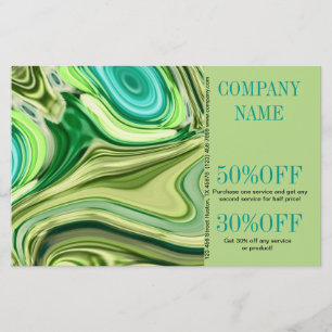 Flyer salão de beleza SPA abstrato verde lima aquarela
