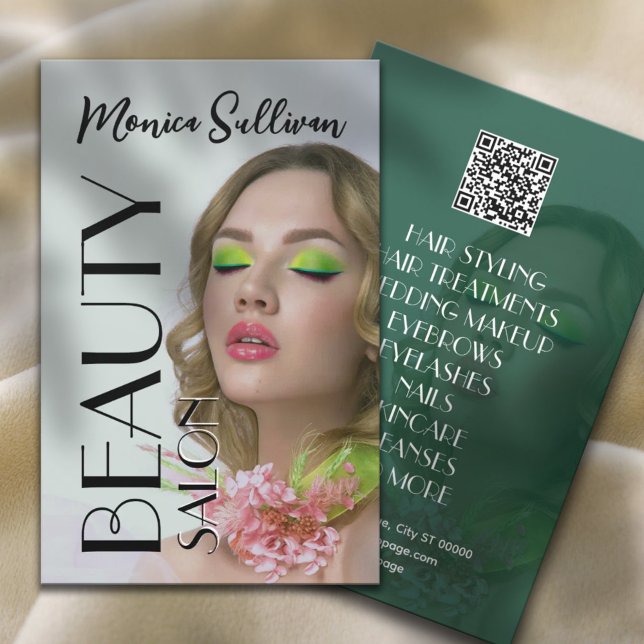 Flyer Salão de beleza tom verde (Criador carregado)
