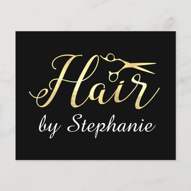 Flyer Salão de Cabelo Hairstylist com Tesoura de ouro (Frente)