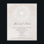 Flyer Salão de Cabelo Simples e Elegante e Spa Sem Branc<br><div class="desc">Chic e sofisticado com um toque contemporâneo. A bela mandala branca inspirou a decoração de rosetas em uma borra de mármore branco com um fundo texturizado. Faux ergueu o aspecto gravado e o plano de cores monocromáticas texturizado. Não há textura elevada para este design. Um design de luxo subestimado também...</div>