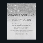Flyer Salão de Glitter Moderno de Prata de Reabertura<br><div class="desc">Gam Silver Ombre Sparkle e Glitter Grand Reabrindo Glam Luxury Salon, Beauty Store, Eyelashes, Unhas, Makeup, Microblading, Hair Stylist, Lashes, Hair Stylist ou Make Up Artist Business Flyer com o uso personalizado de adicionar seu nome comercial e endereço de retorno. Este simples design personalizado moderno e elegante é perfeito para...</div>