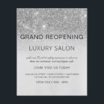 Flyer Salão de Glitter Moderno de Prata de Reabertura<br><div class="desc">Gam Silver Ombre Sparkle e Glitter Grand Reabrindo Glam Luxury Salon, Beauty Store, Eyelashes, Unhas, Makeup, Microblading, Hair Stylist, Lashes, Hair Stylist ou Make Up Artist Business Flyer com o uso personalizado de adicionar seu nome comercial e endereço de retorno. Este simples design personalizado moderno e elegante é perfeito para...</div>