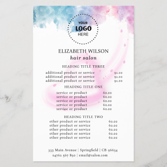Flyer Salão de Luxo com Brilho Roxo (Frente)