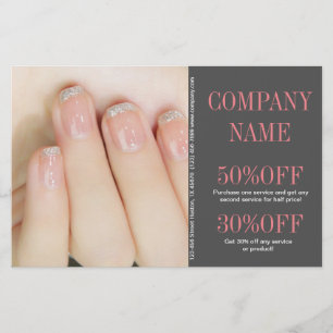 Flyer salão de unhas unhas manicure elegante chic femini