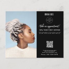 Flyer Salon Appointment Hair Braids Business Logo