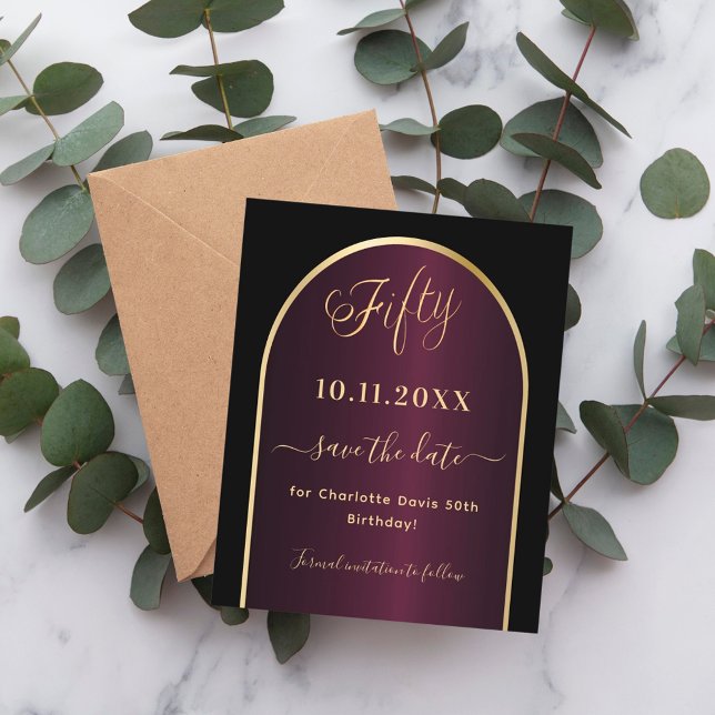 Flyer Salvar a data orçamento vinho tinto preto aniversá (Criador carregado)