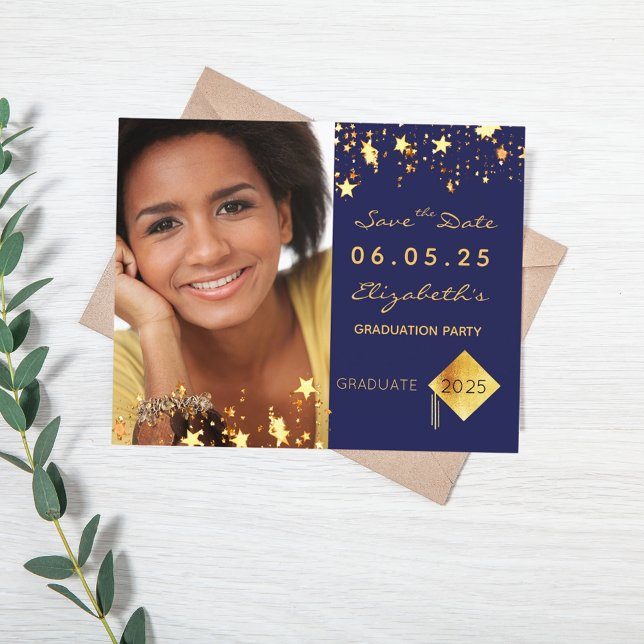 Flyer Salvar o orçamento azul da festa de formatura de d (Criador carregado)