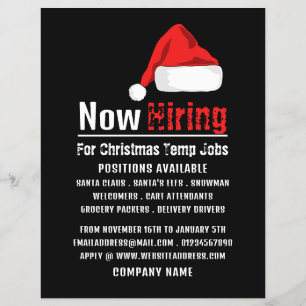Flyer Santa Hat, Publicidade de Recrutamento Sazonal
