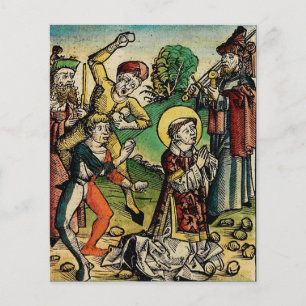 Flyer São Estêvão o Protomártir Iconografia de Belas Art