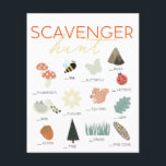Flyer Scavenger Hunt Kids Birthday Game<br><div class="desc">This cute scavenger hunt game features an ivory white background with mushroom,  acorn,  leaf,  butterfly,  pine cone,  ladybug,  etc. The reverse side features a red background with leaf and mushroom patterns. Change the background color and personalize it for your needs. You can find matching products at my store.</div>