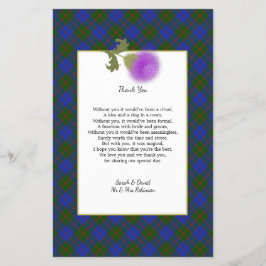 Flyer Scotch Clan Tartan Casamento Poema Obrigado Scroll