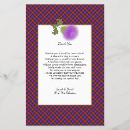 Flyer Scotch Clan Tartan Casamento Poema Obrigado Scroll